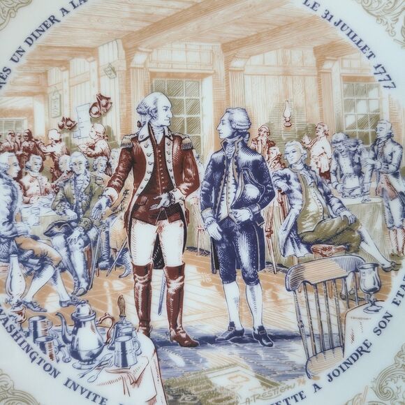 Vintage D'Arceau Limoges Lafayette Legacy Collector Plate 3 City Tavern Meeting - Picture 2 of 10